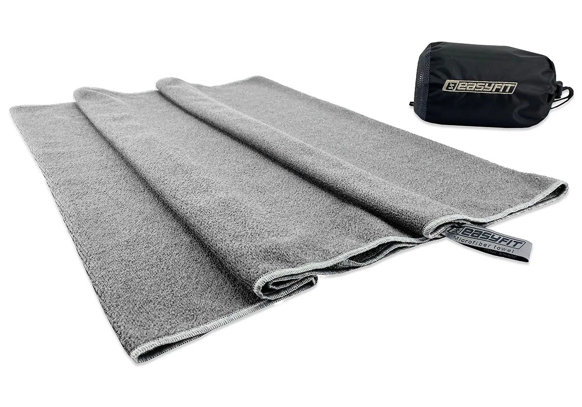 Полотенце з мікрофібри EasyFit 140х60 см сіре в сумочці