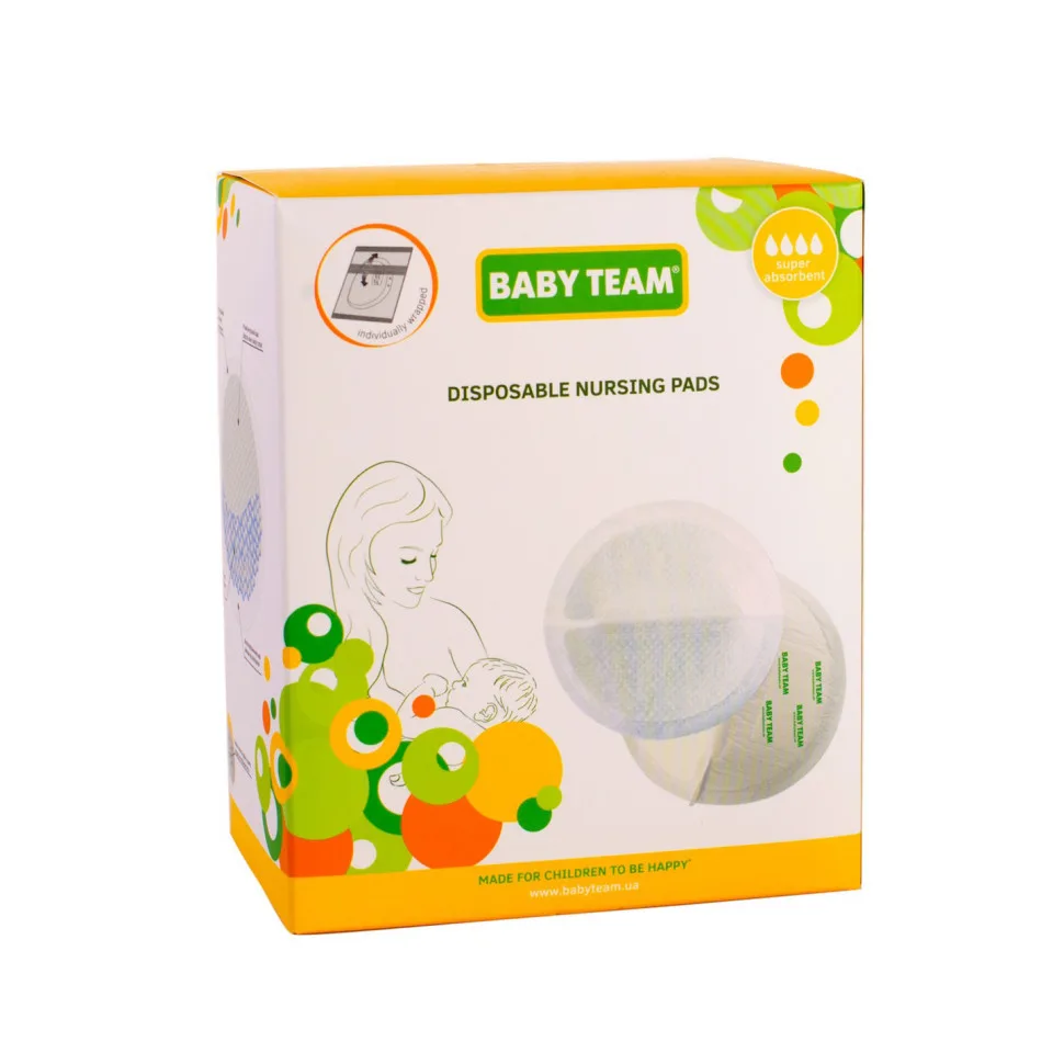 Одноразові вкладыші Baby Team абсорбуючі віскоза 30 штук білі