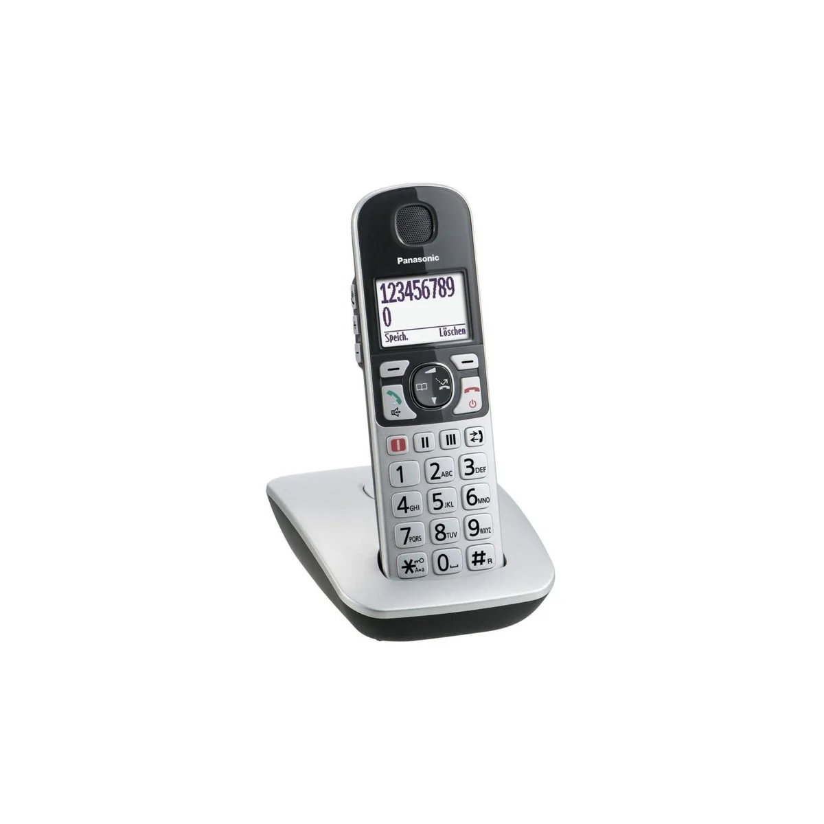 Радиотелефон DECT Panasonic KX-TGE510RUS, черно-серебристый