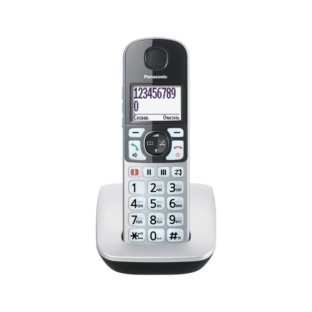 Радиотелефон DECT Panasonic KX-TGE510RUS, черно-серебристый