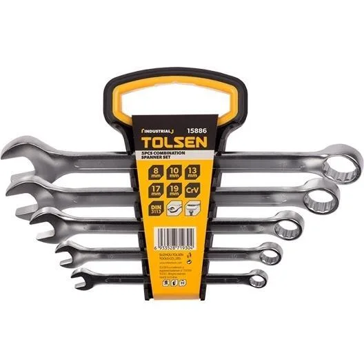 Набір комбінованих ключів Tolsen, 8-19 мм, CrV, 5 штук.