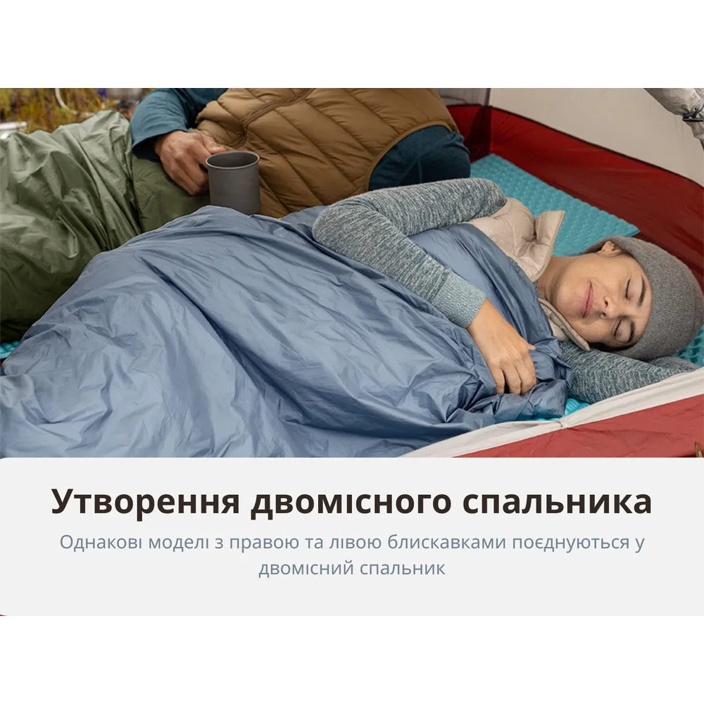 Спальник Naturehike ультралегкий летний 15°C XL нейлон зеленый