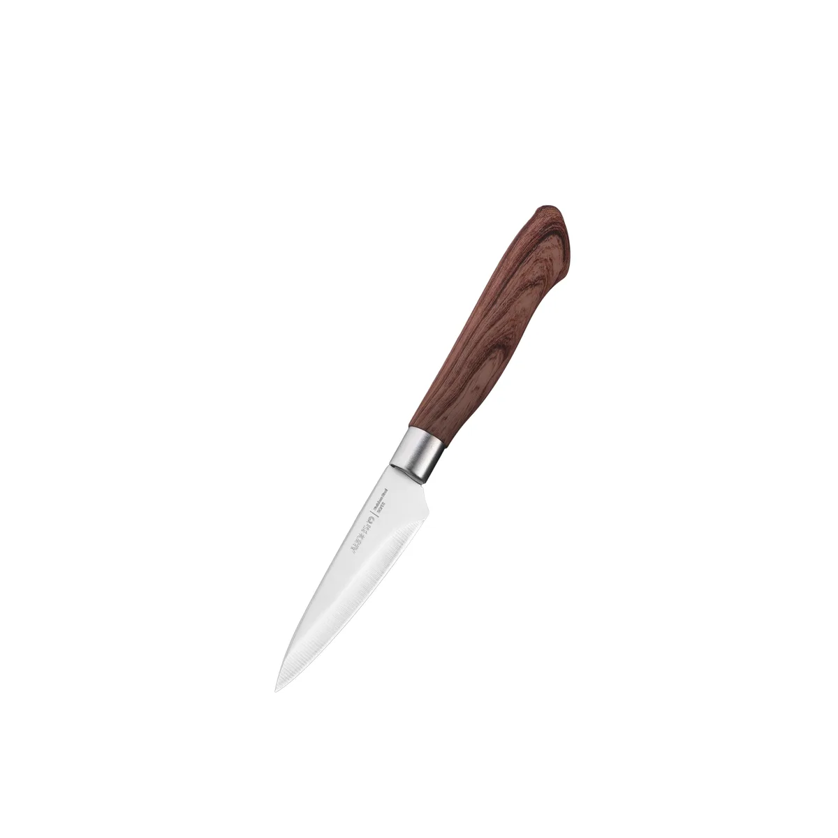 Набор кухонных ножей ARDESTO Midori, 6 штук из нержавеющей стали, пластиковыми ручками и бамбуковым блоком, коричневый.