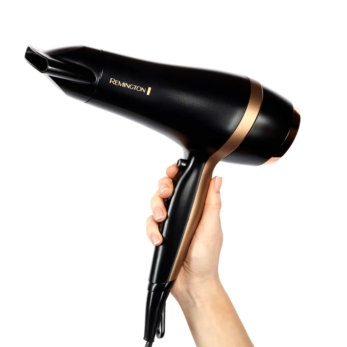 Фен Remington Salon Smooth, 2100 Вт, 3 скорости, диффузор, расческа, кейс, ионизация, холодный обдув, черный