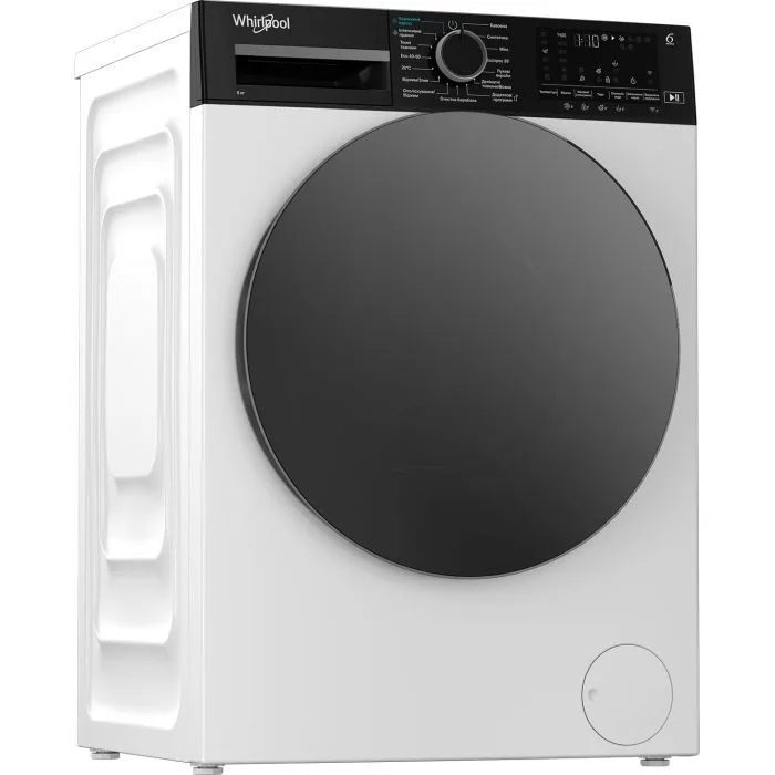 Пральна машина Whirlpool фронтального завантаження, 8 кг, 1400 об/хв, клас енергоспоживання C, 55 см, з дисплеєм, функцією пара, і