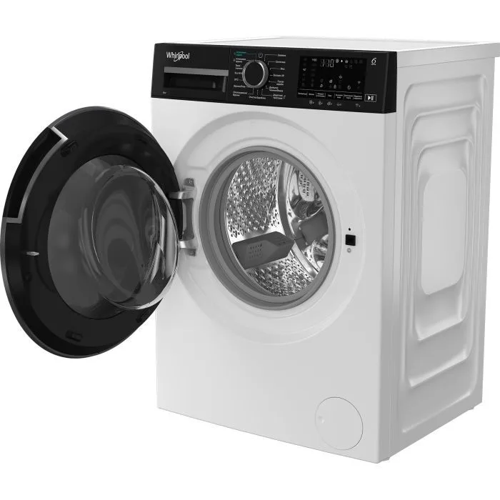 Пральна машина Whirlpool фронтального завантаження, 8 кг, 1400 об/хв, клас енергоспоживання C, 55 см, з дисплеєм, функцією пара, і
