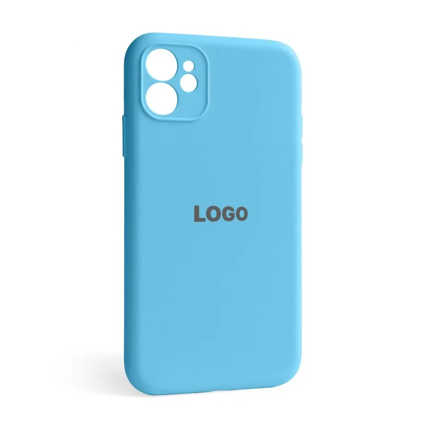 Чохол Silicone Case для iPhone 12 силіконовий  блакитний закрита камера