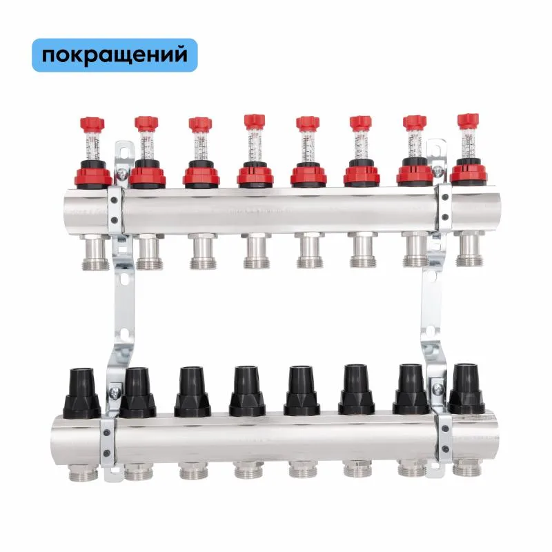 Коллектор Thermo Alliance Forte 8 выходов 1" латунный 328х500х92 мм