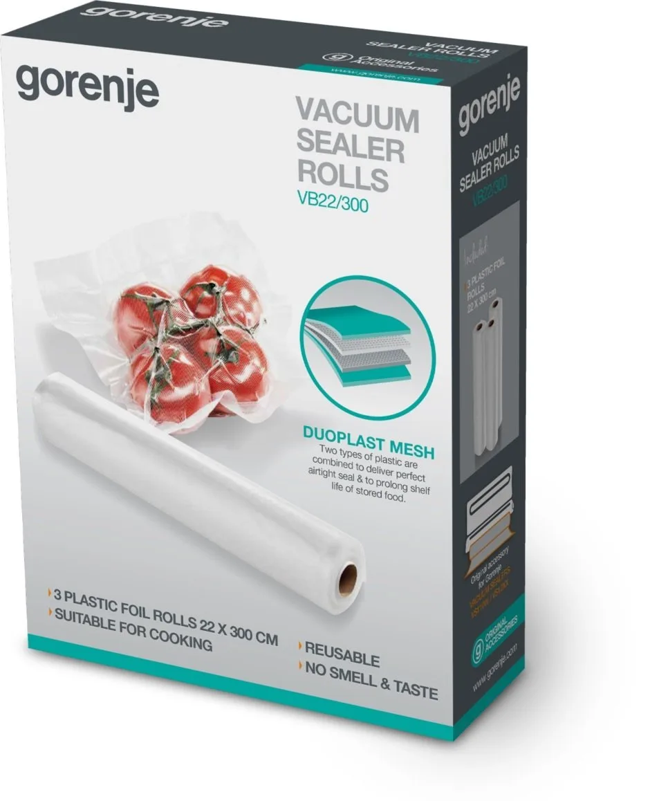 Рулоны для вакуумной упаковки Gorenje, 22х300 см, 3 шт.