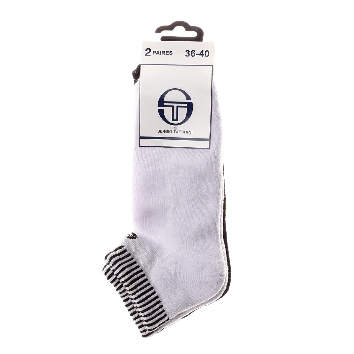 Шкарпетки Sergio Tacchini бавовна 36-40 чорний білий 3-pack