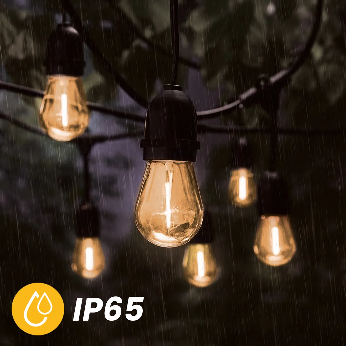 Світлодіодна сонячна гірлянда LumiLED пластикова 15м чорна 22 лампочки тепле світло 2700K