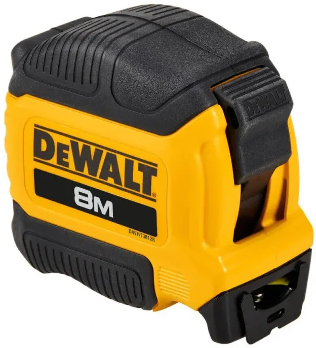 Рулетка DeWALT COMPACT, 8м х 28мм, с механизмом фиксации, АБС-пластик, магнитная основа