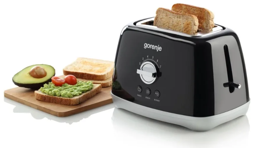 Тостер Gorenje 800 Вт 2 тости чорний пластик метал 27,1х18,4х19,7 см