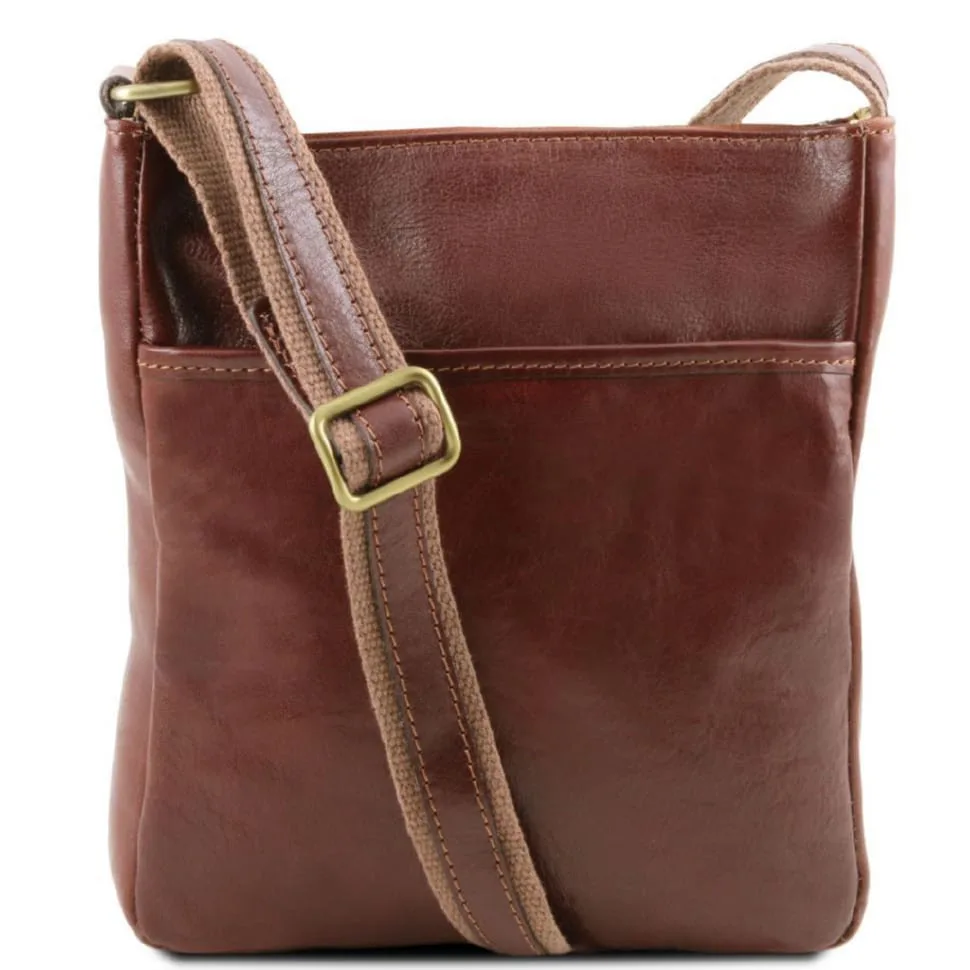Мужская кожаная сумка через плечо JASON из телячьей кожи коричневая сумка для документов и повседневного использования