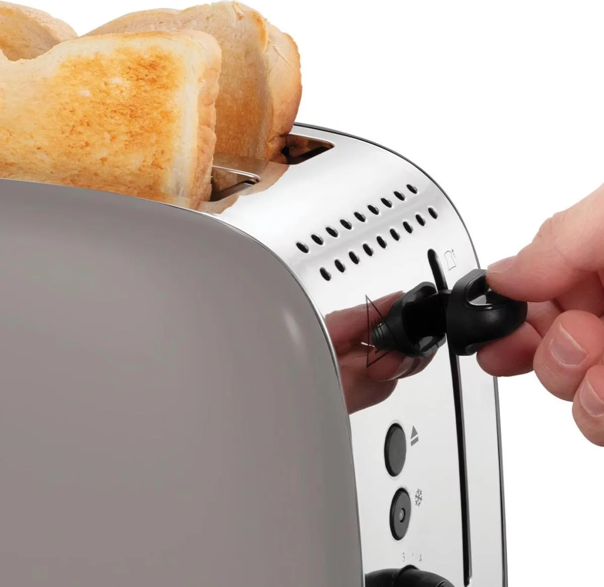 Тостер Russell Hobbs 1671 Вт, нержавіюча сталь, функція підігріву, колір моко.