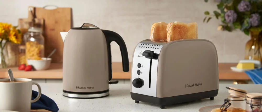 Тостер Russell Hobbs 1671 Вт, нержавіюча сталь, функція підігріву, колір моко.