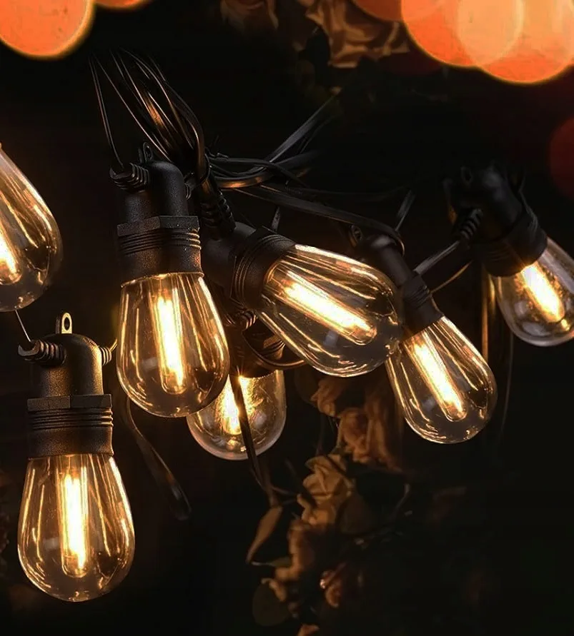 Садова гірлянда SuperLED 15м гумова 15 LED-ламп E27 чорна