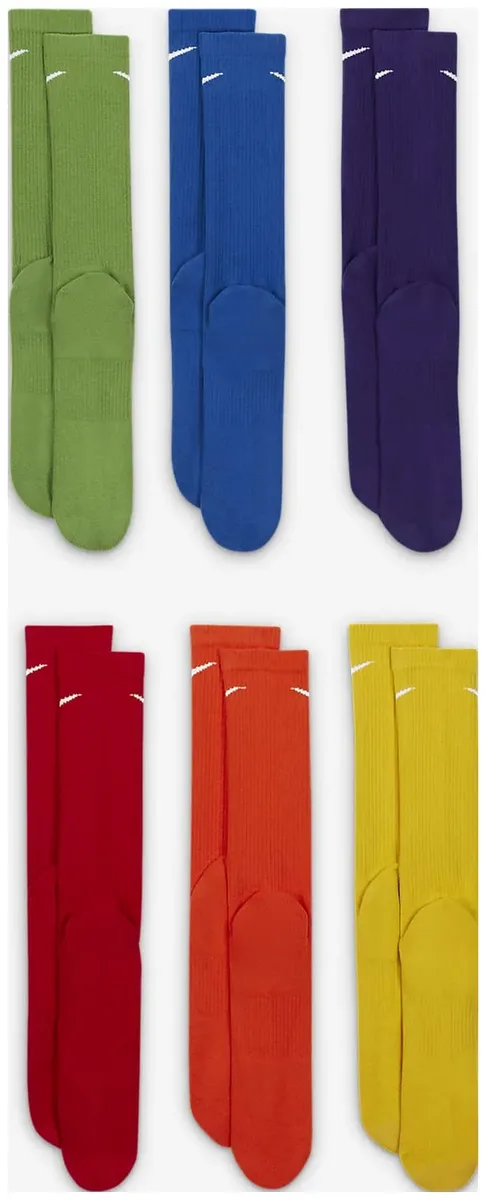 Шкарпетки NIKE бавовна 46-50 зелений синій фіолетовий жовтий червоний пома