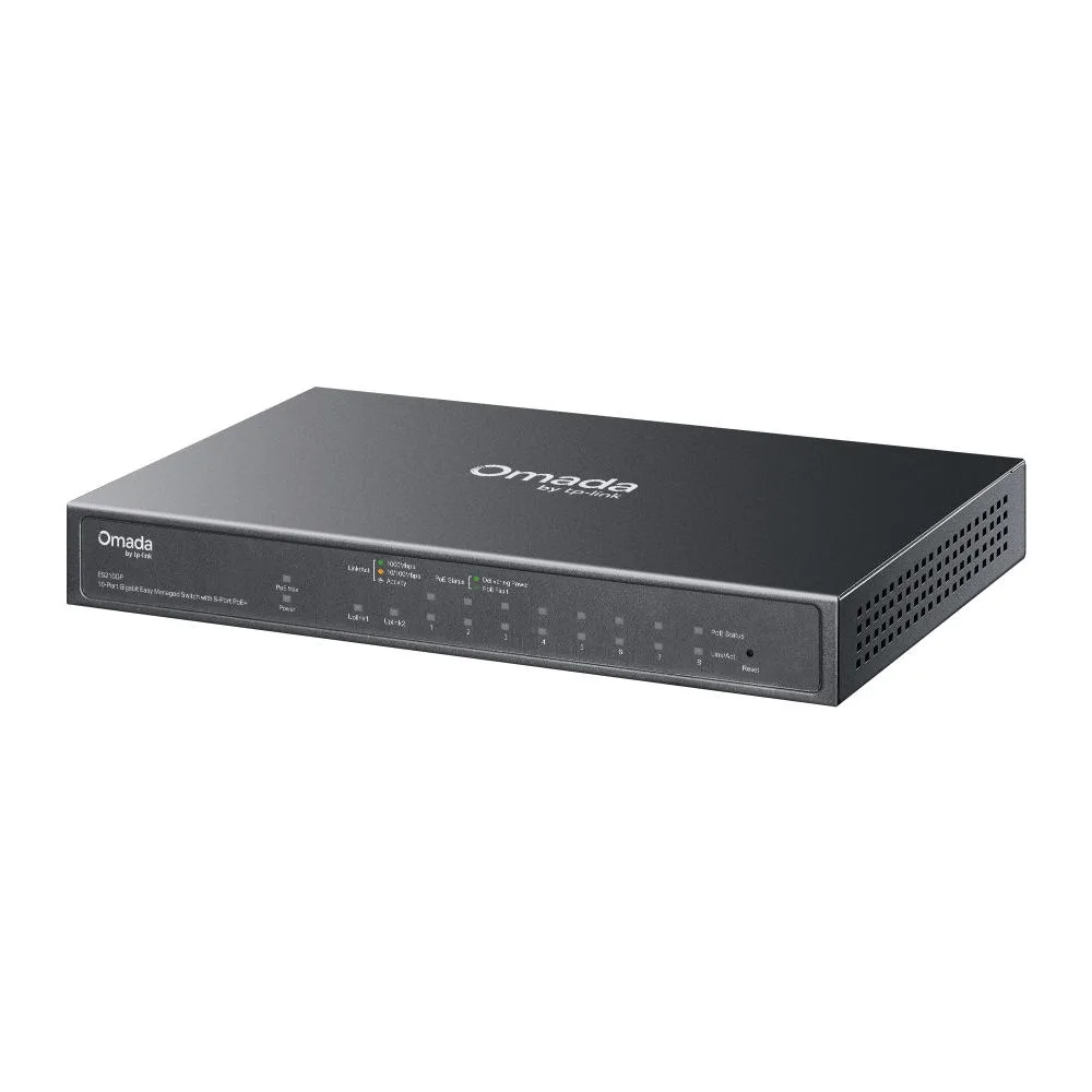Коммутатор TP-LINK ES210GP 9xGE (8xPoE), 1xSFP/RJ45. 63W, WebSmart