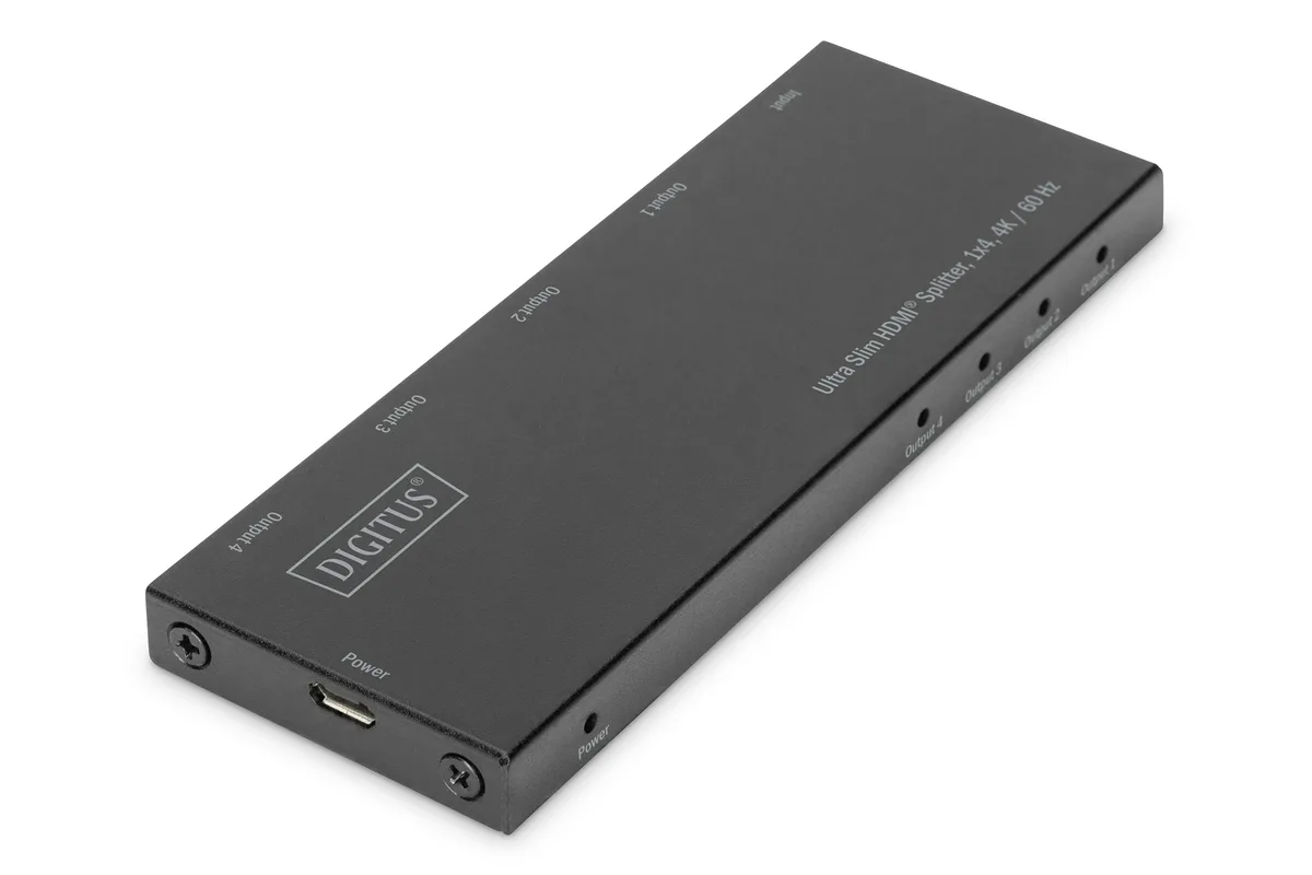 Відеосплітер DIGITUS HDMI (INx1 - OUTx4), 4K, Ultra Slim
