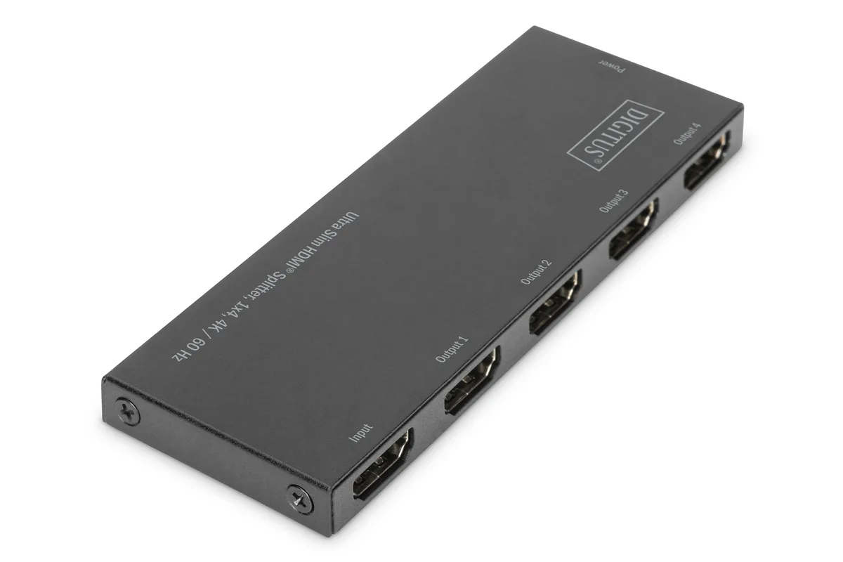Відеосплітер DIGITUS HDMI (INx1 - OUTx4), 4K, Ultra Slim