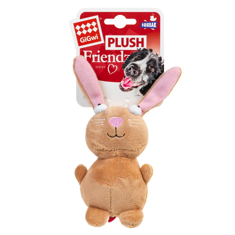 Іграшка для собак Кролик 16 см плюш з пищалкою GiGwi Plush Friendz