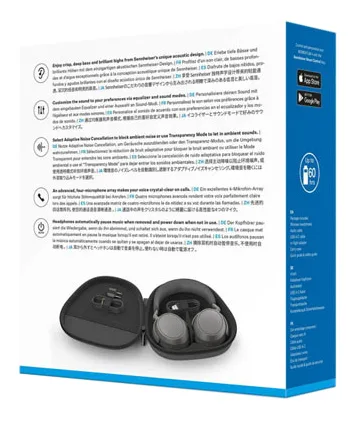 Гарнитура Sennheiser беспроводная полноразмерная искусственная кожа 293 г серый