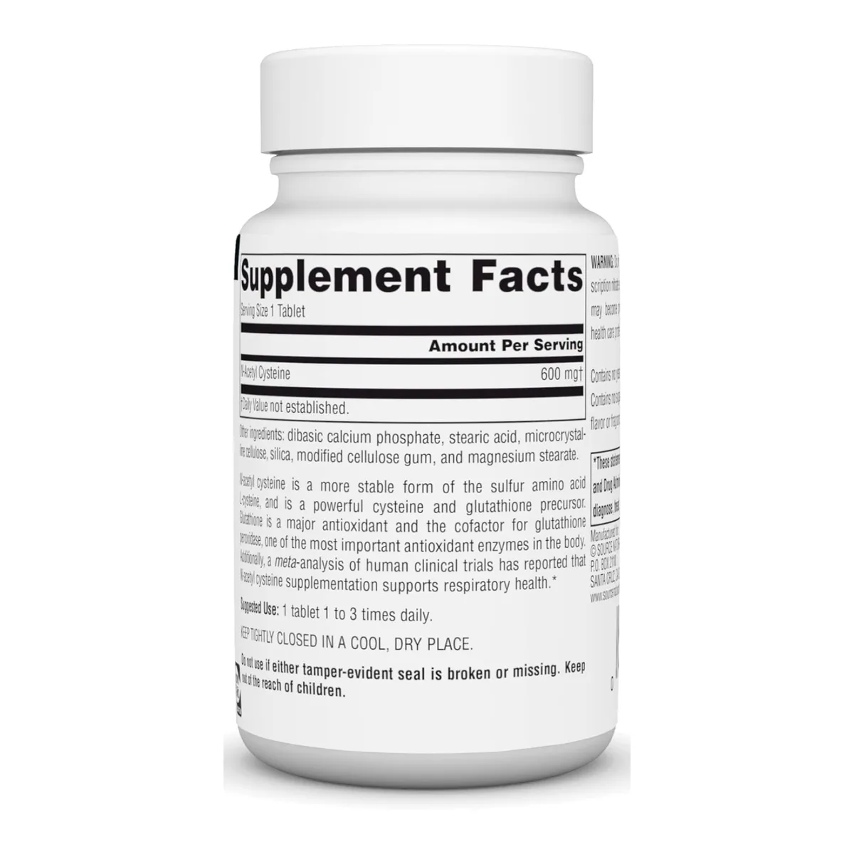 N-Acetyl Cysteine 1000mg Source Naturals 60 таблеток без ГМО