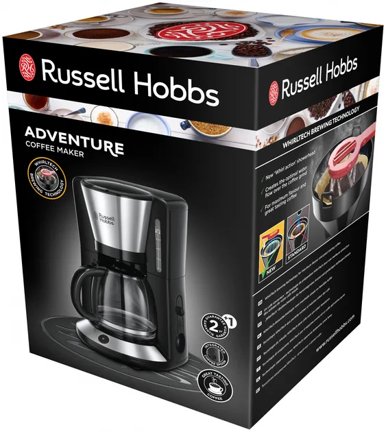 Кавоварка Russell Hobbs крапельна нержавіюча сталь 1,25 л сірий чорний