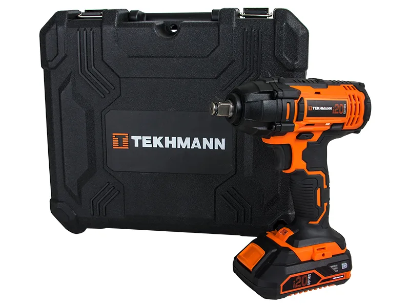 Акумуляторний ударний гайковерт Tekhmann TIW-300/i20 kit 20В, 1x2А·год, 300Нм, 2800об/хв, вага 1.2кг.