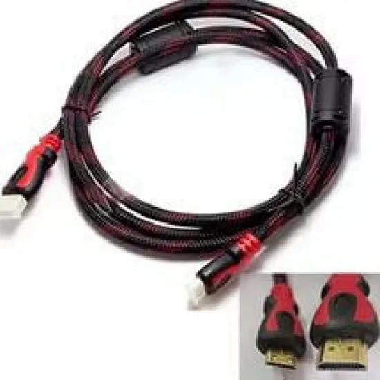 Кабель HDMI to HDMI 3 м Нейлон чорний-червоний