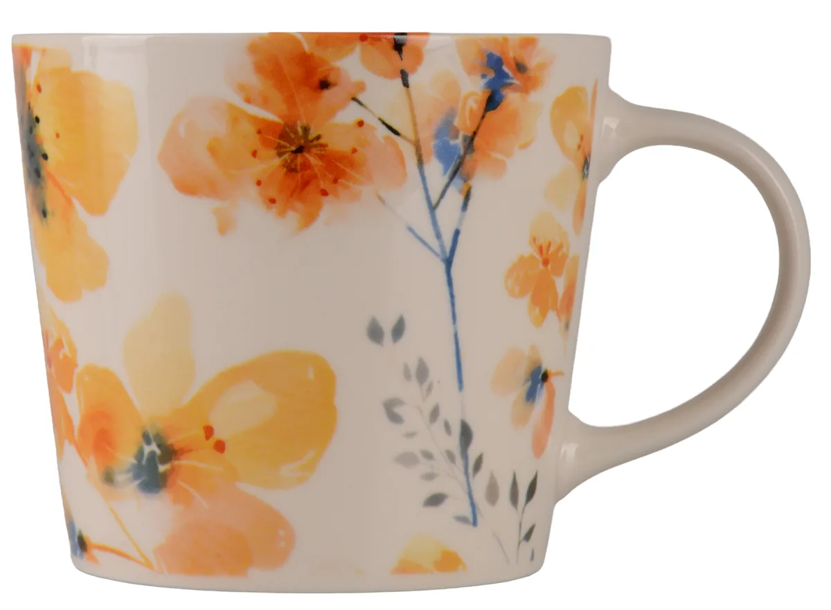 Чашка Limited Edition порцелянова 420 мл біла з малюнком Flora