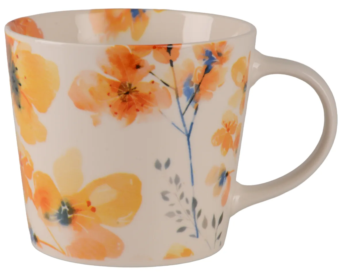 Чашка Limited Edition порцелянова 420 мл біла з малюнком Flora