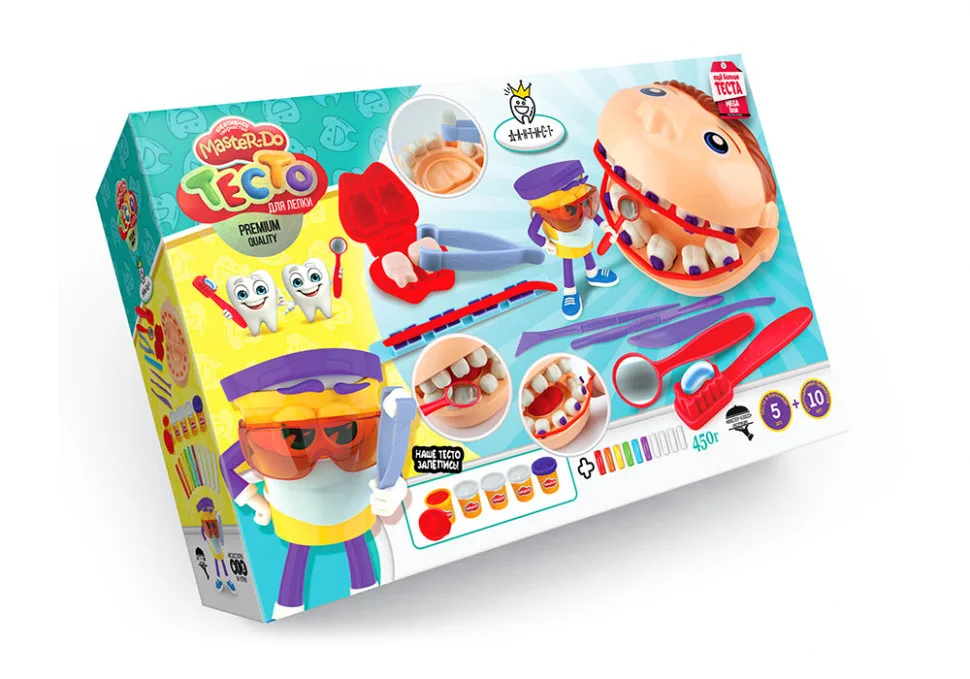 Набір для ліплення Danko Toys тісто 10 шт 5 форм кольорове