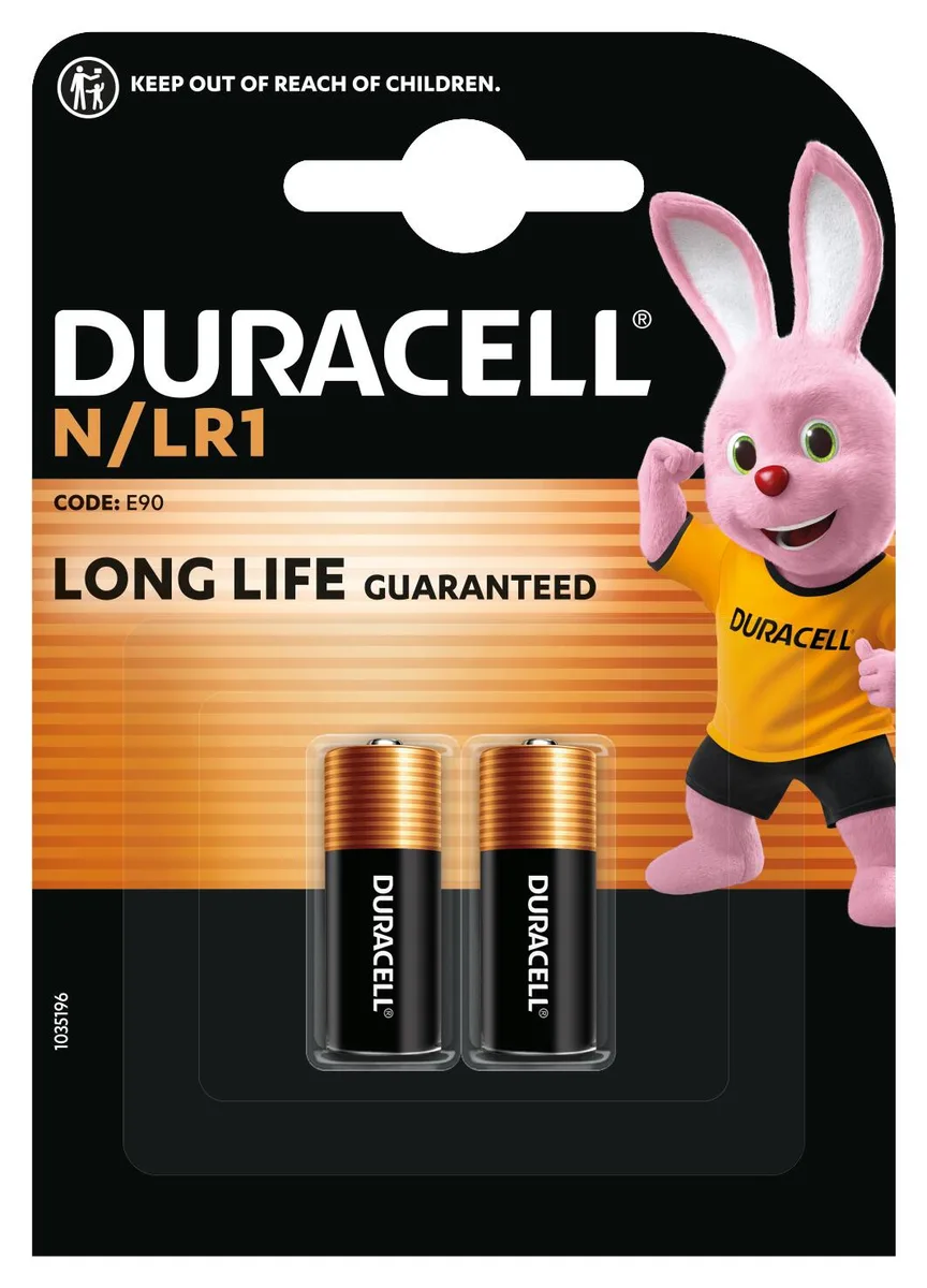Лужна батарейка Duracell 1,5V N 2 шт