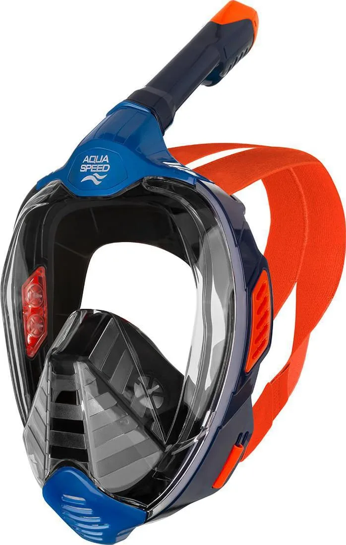Повнолицьова маска AQUA SPEED силікон S/M синій червоний
