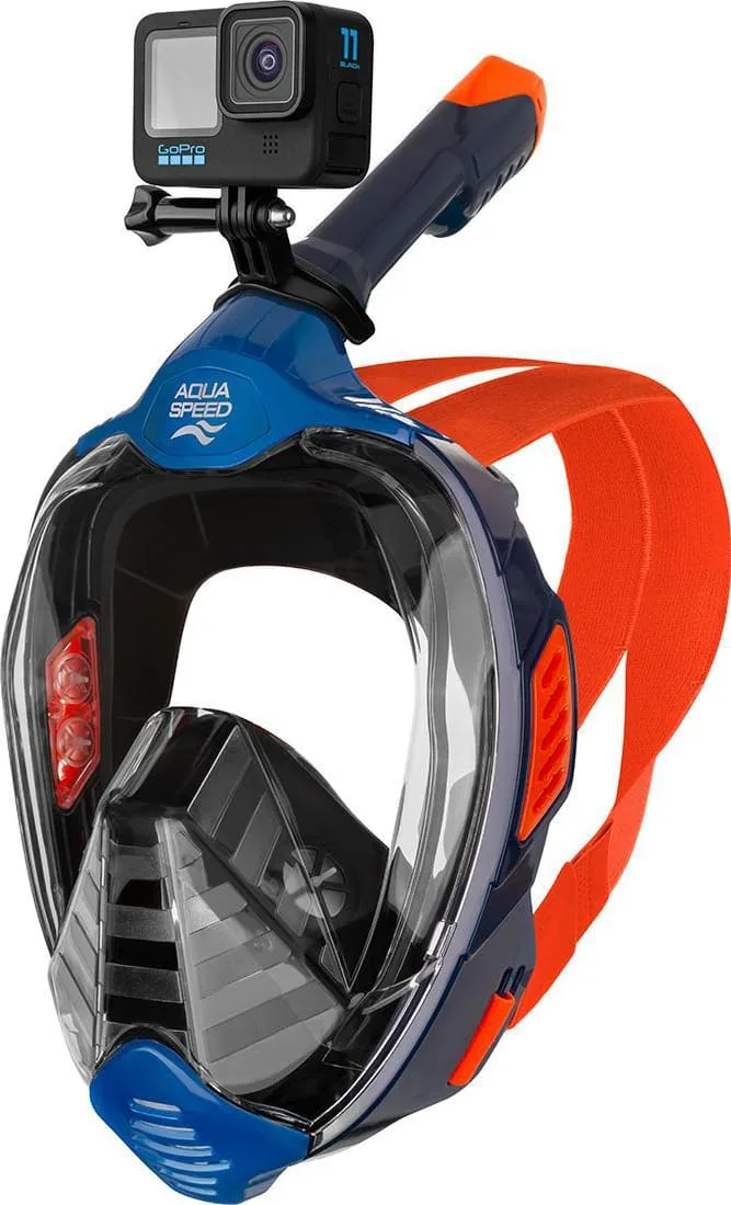 Повнолицьова маска AQUA SPEED силікон S/M синій червоний