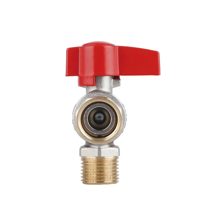 Кран кульовий 1/2" Thermo Alliance кутовий латунь нікель 35х22х29 см