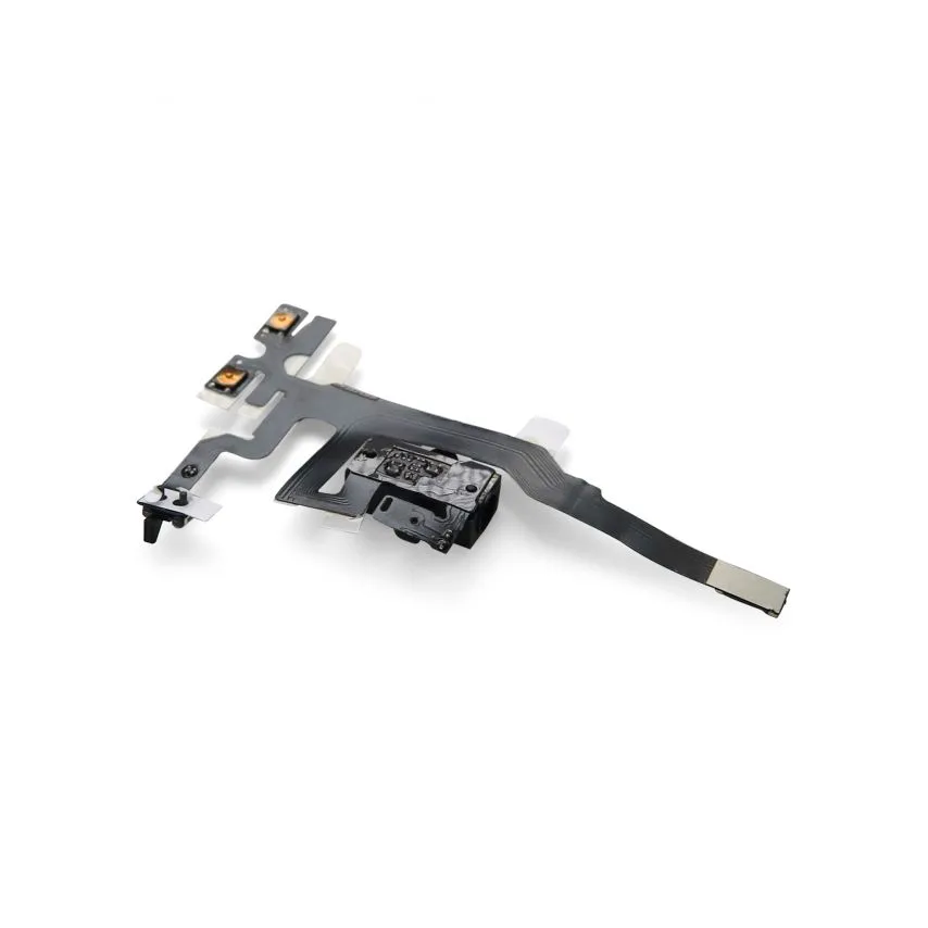 Шлейф High Quality чорний з роз'ємом навушників та кнопкою гучності для Apple iPhone 4s