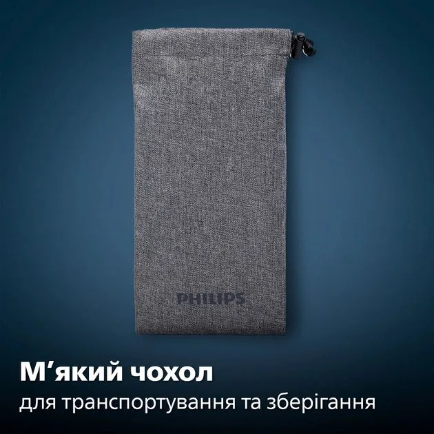 Електрична бритва Philips роторного типу Series 5000, потужність 9 Вт, з трьома бритвяними головками, Li-Ion акумулятор, для сухог
