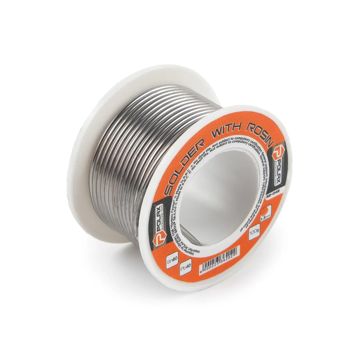 Припій з канифоллю Polax Sn60Pb40 1,5 мм 100 г