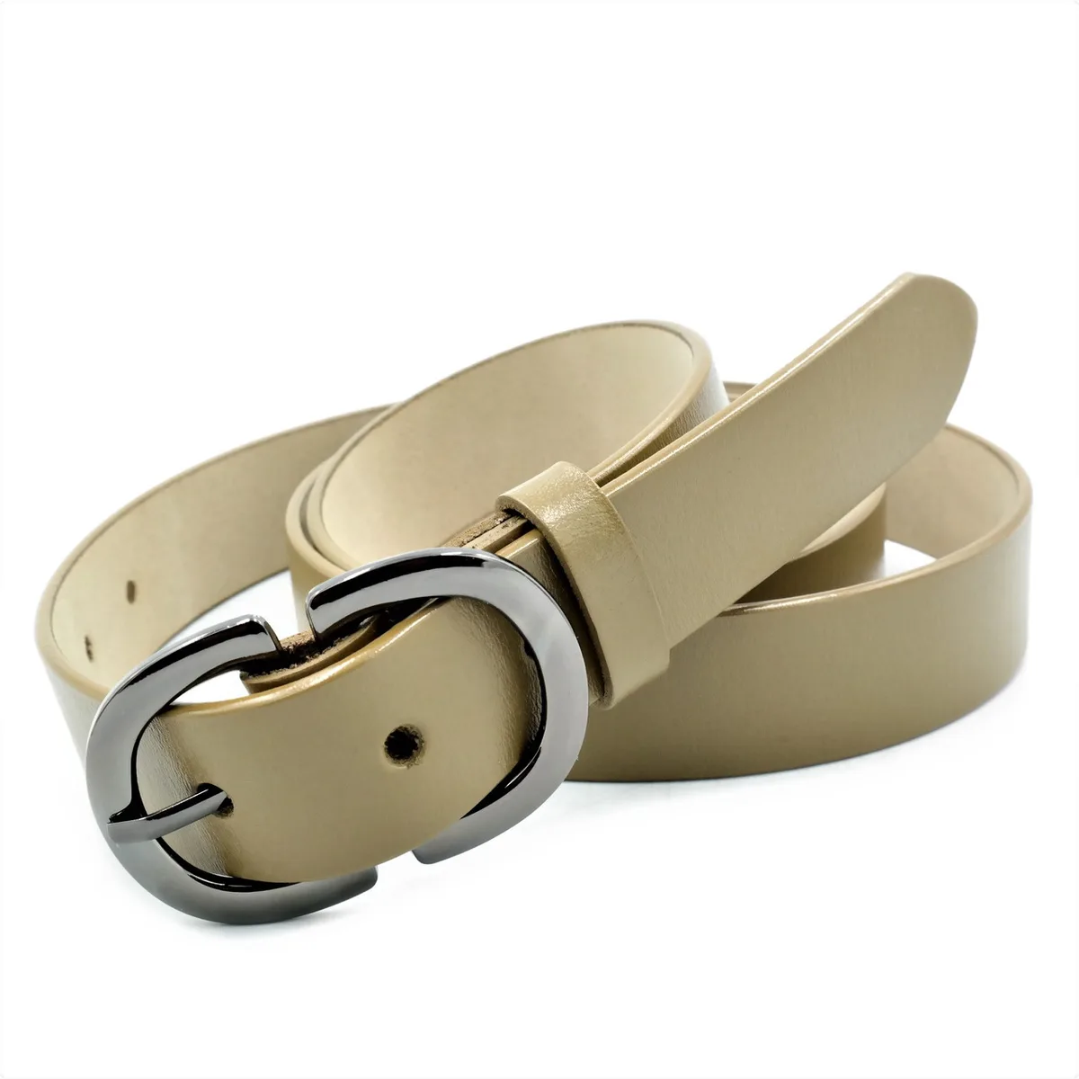 Шкіряний жіночий ремінь 3 см 110-115 см Оливковий натуральна шкіра