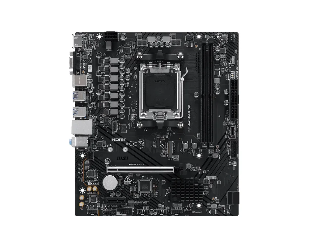 Материнская плата MSI PRO A620AM-B EVO sAM5 A620 2xDDR5 M.2 HDMI D-Sub mATX