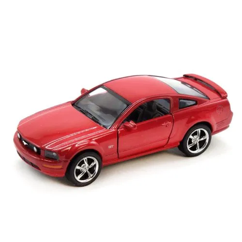 Машинка KINSMART Ford Mustang GT металлическая инерционная красная 16 см с открывающимися дверями
