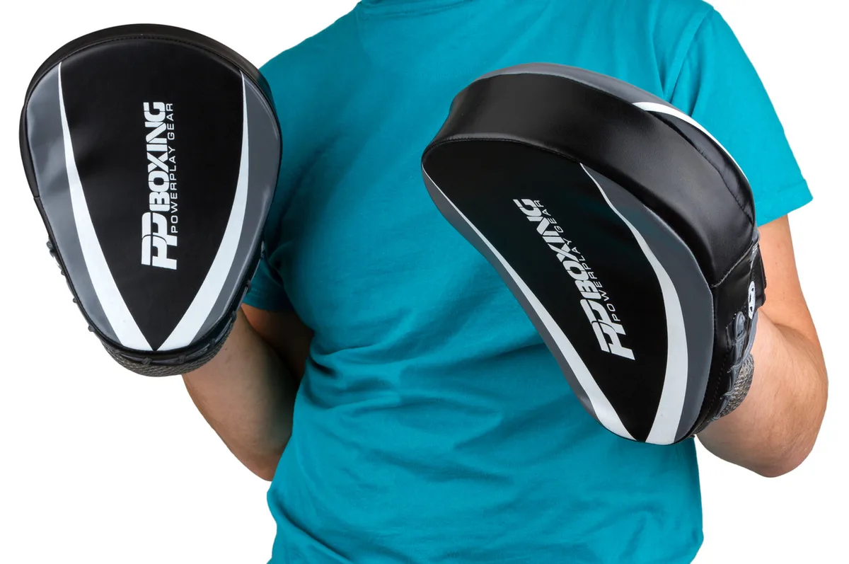 Лапи боксерські Active Point PU 23х19х6 см Чорно-Сірі