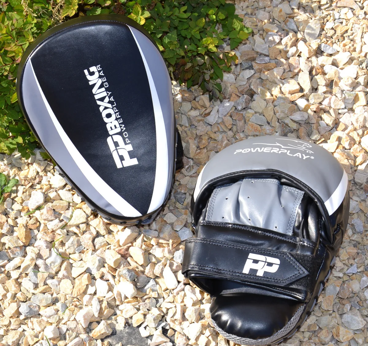 Лапи боксерські Active Point PU 23х19х6 см Чорно-Сірі