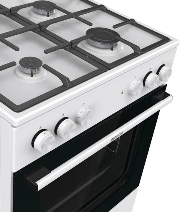 Комбінована плита Gorenje газова 4 конфорки електрична духова шафа 60х85х60 см біла