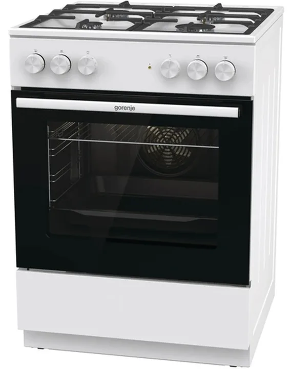 Комбінована плита Gorenje газова 4 конфорки електрична духова шафа 60х85х60 см біла