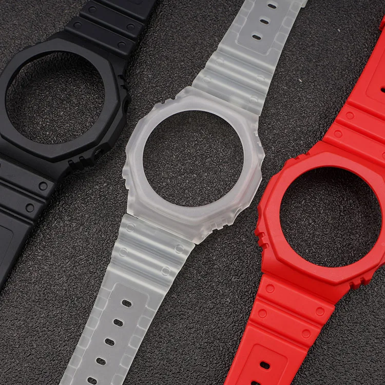 Ремінець Casio каучук 20,1 см 16 мм Червоний Чорний