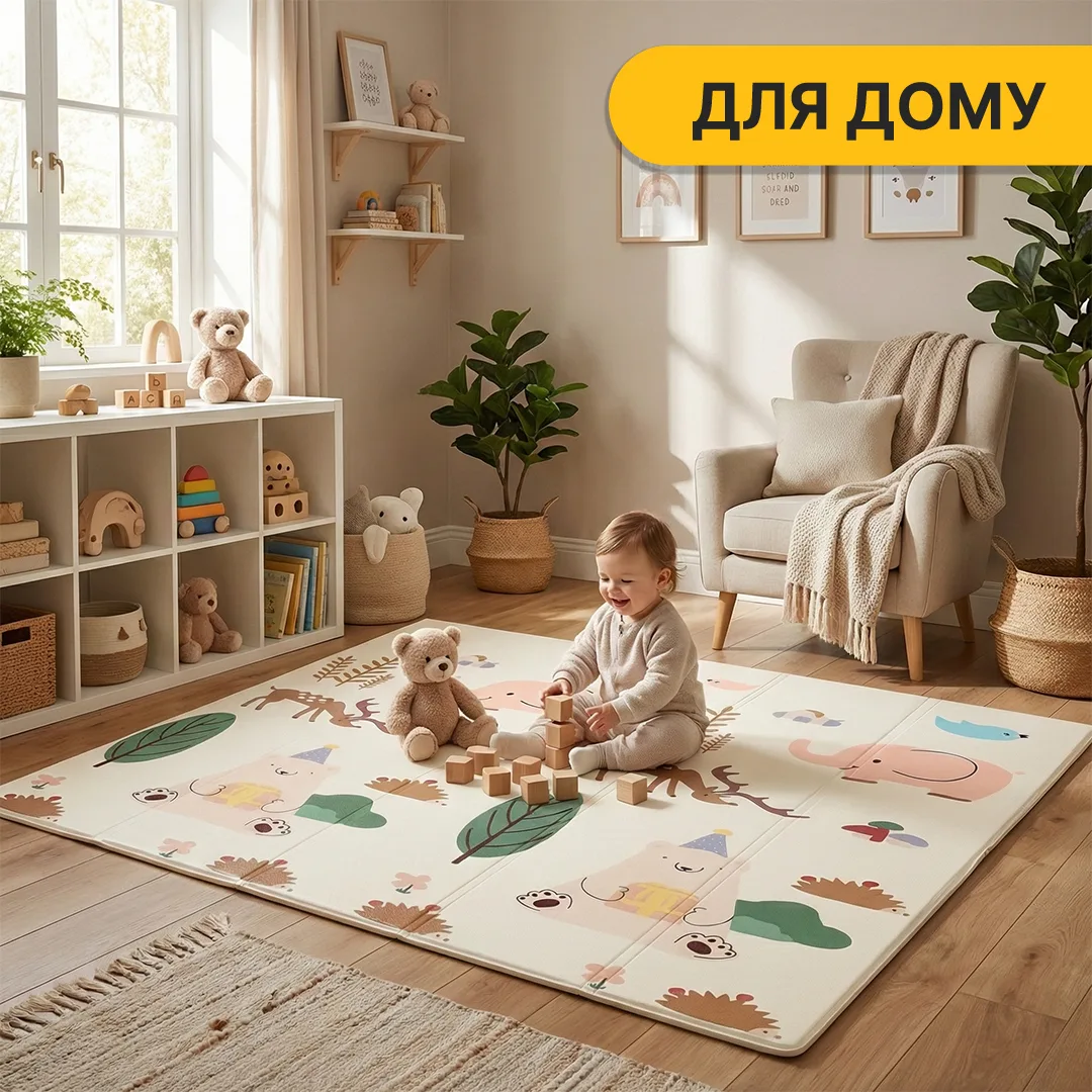 Дитячий ігровий килимок LEOBRO XPE 150х180 см кольоровий